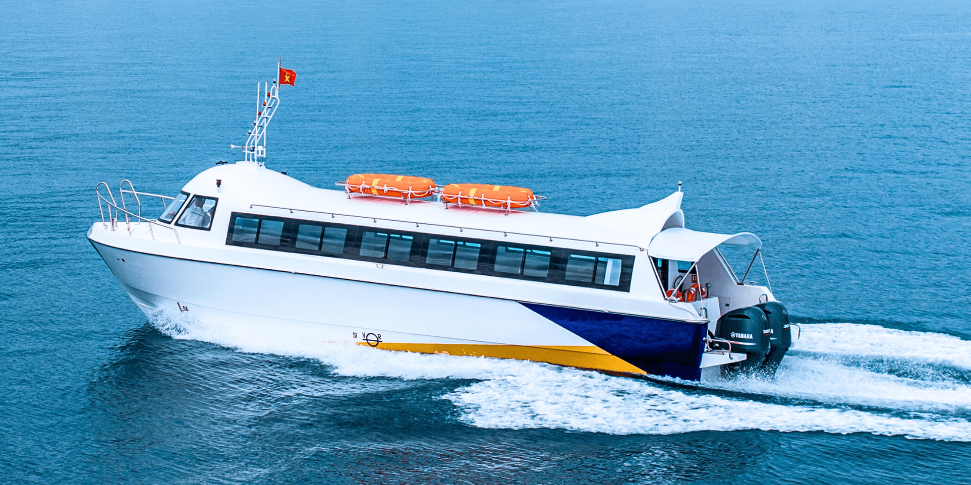 Interior of P14 passenger boat for island tourism